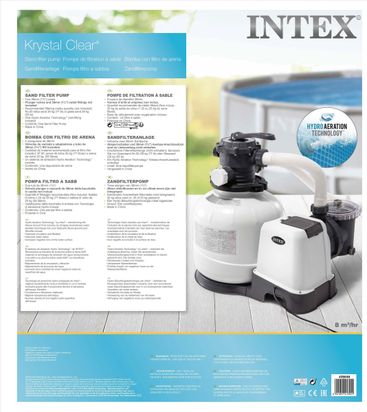 Intex Sandfilterpumpe Krystal Clear 10500 l/h Model SX2800